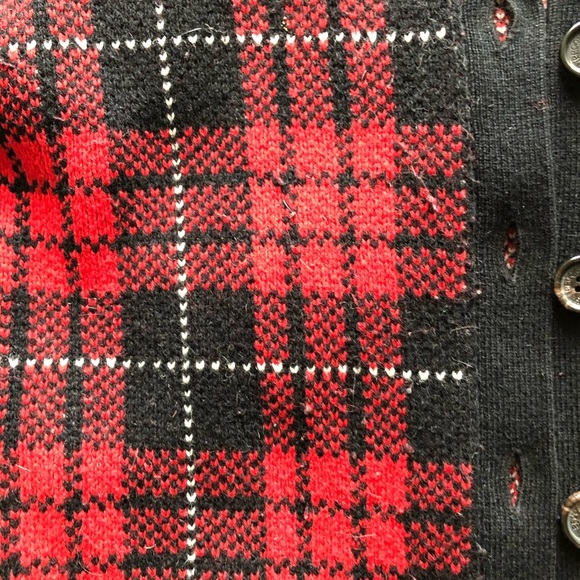 Brooks Brothers Houndstooth Lambswool/Angora rabbit hair Checkered Cardigan - Picture 7 of 9